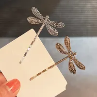Gold Silver Metal Dragonfly Hair Clip Personalized Dragonfly Hairpin Punk Hair Accessories for Bride Wedding Jewelry Accessories