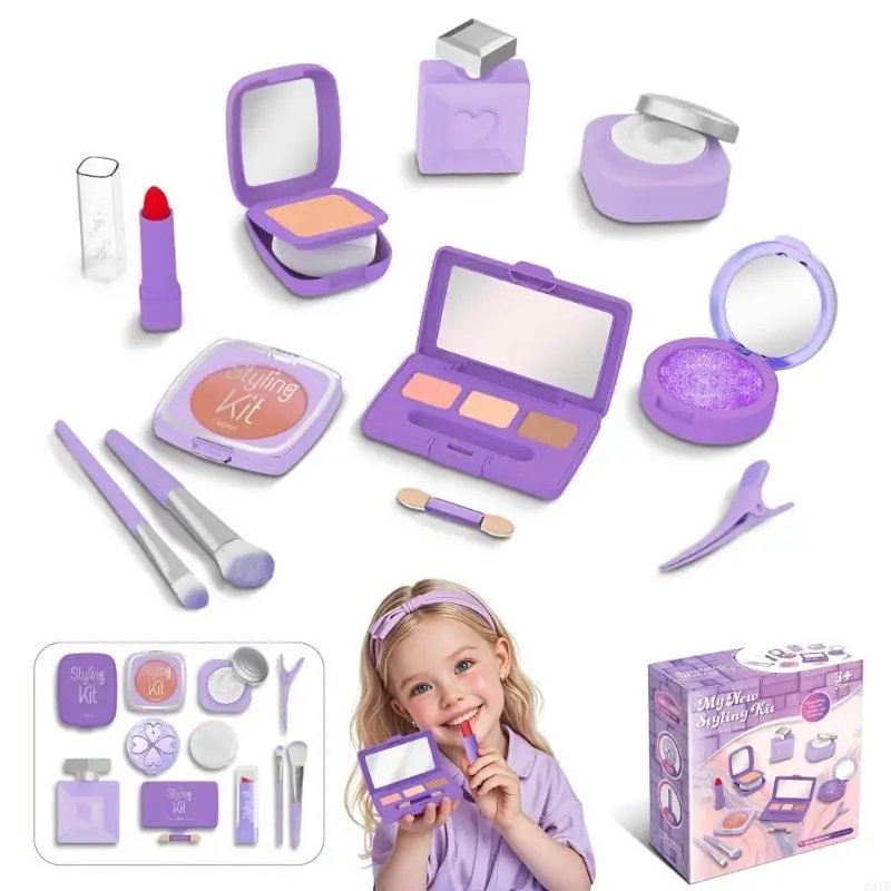 

Pretend Play Cosmetic Set for Girl NonMessy Simulation Makeup Kits Role Playing Game Makeup Toy Kids Birthday Gift P31B