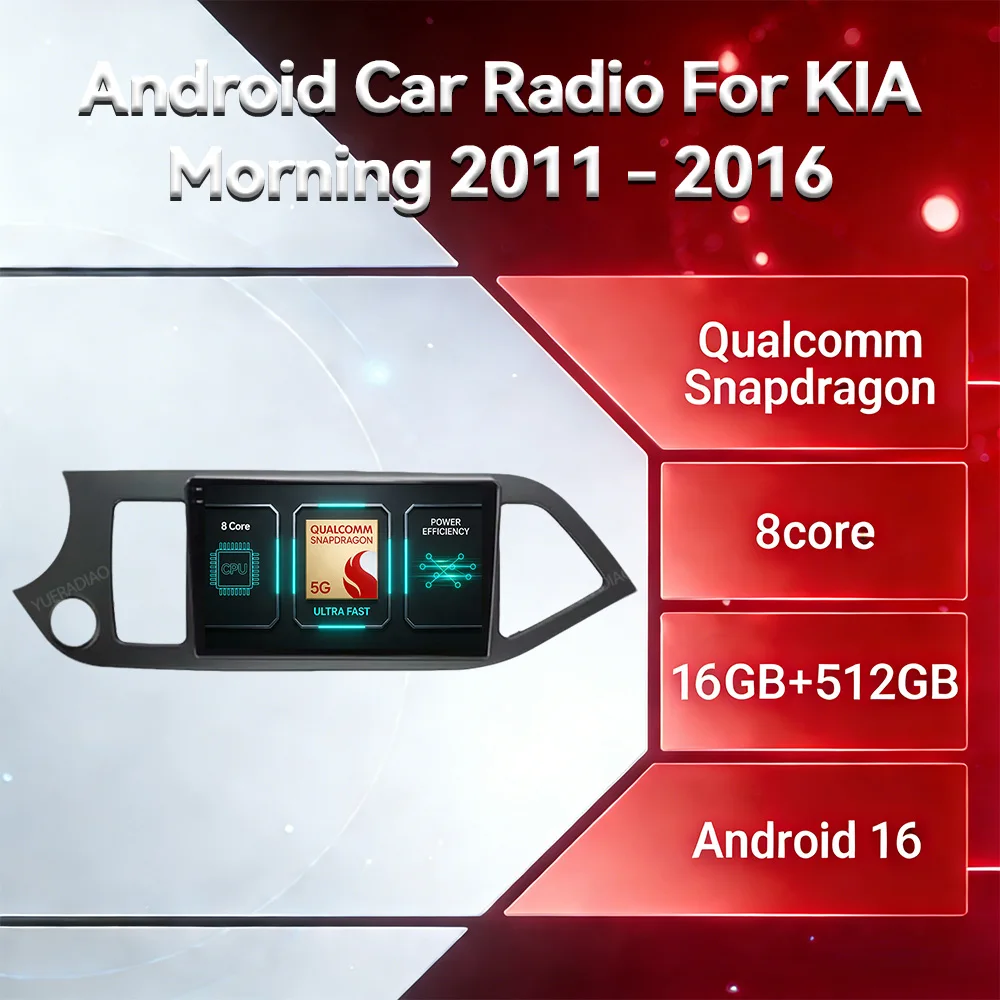 Android 16 Car Radio For KIA PICANTO Morning 2011 - 2017 Multimidia Video Player Carplay Auto NAVI GPS Head Unit 4G LTE 5G WIFI