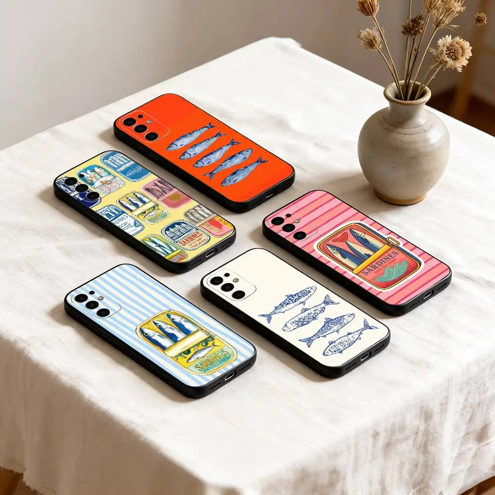 

S-Sardines F-Fish Art Phone Case For Samsung S25,S24,S21,S22,S23,S30,Ultra,S20,Plus,Fe,Soft Silicone Black Cover