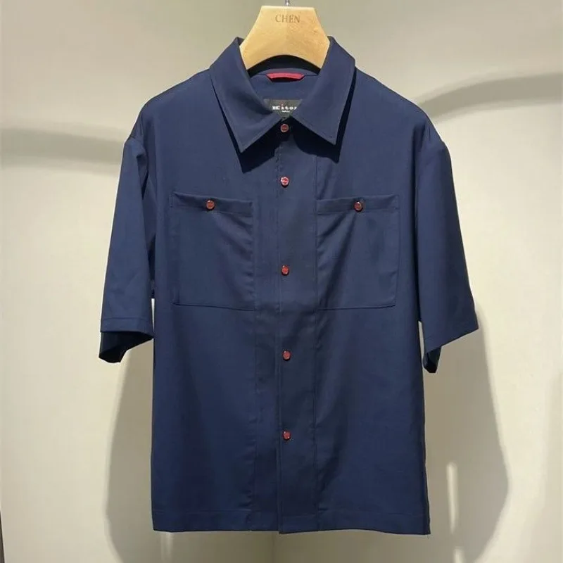 

Fashionable and Trendy Loose and Comfortable Casual Short Sleeved Shirt for Men's Summer New Style Loose Turn Down Collar Top