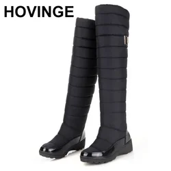 HOVING New Design Winter Shoe Ladies Thick High Knee High Snow Boot Snow Round Toe Non-slip Rain Boots Platform Boots