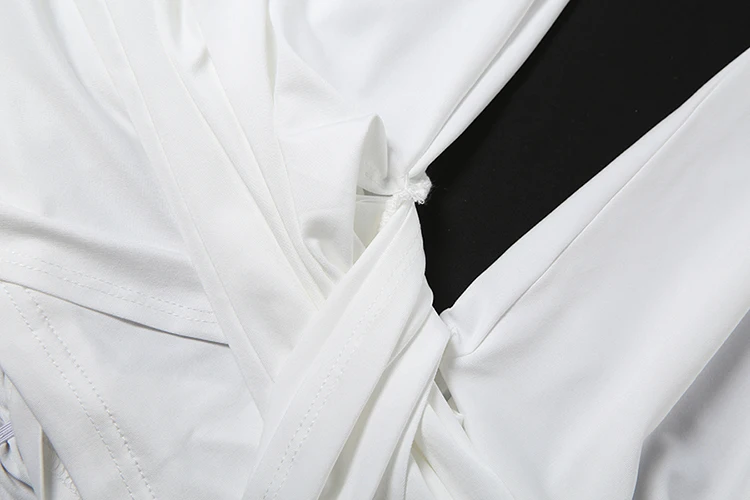 Weird Puss Tanktop mit Kreuzschliff und Neckholder-Ausschnitt für Damen, schlicht, sexy, gerafft, unregelmäßiger Rückenausschnitt, modisch, klassisch, Party, Club, Streetwear – Detail 7