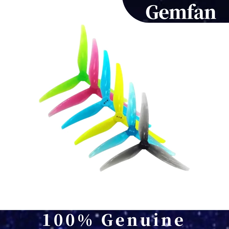 

2 пары пропеллеров Gemfan SL5125 5,1x2,5, 3-лопастной реквизит 1,5 мм с 3 отверстиями для двигателя FPV Freestyle RC Drone