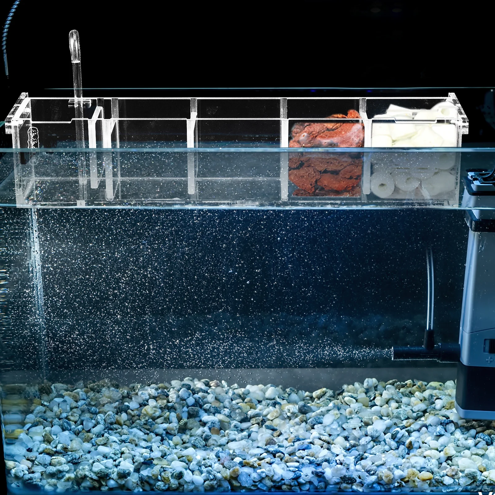 

Aquarium Fish Tank Filter Box 3in1 Upgraded External Wall Hang Water Purification Drip Box Silent Filtration Accessories Tool