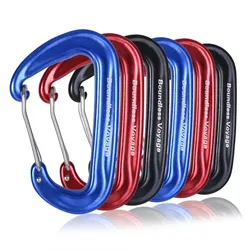 Boundless Voyage Carabiner Clip, Aluminum Alloy Carabiner, 12KN D-type Clips for Hammocks Outdoor Camping Climbing Hiking