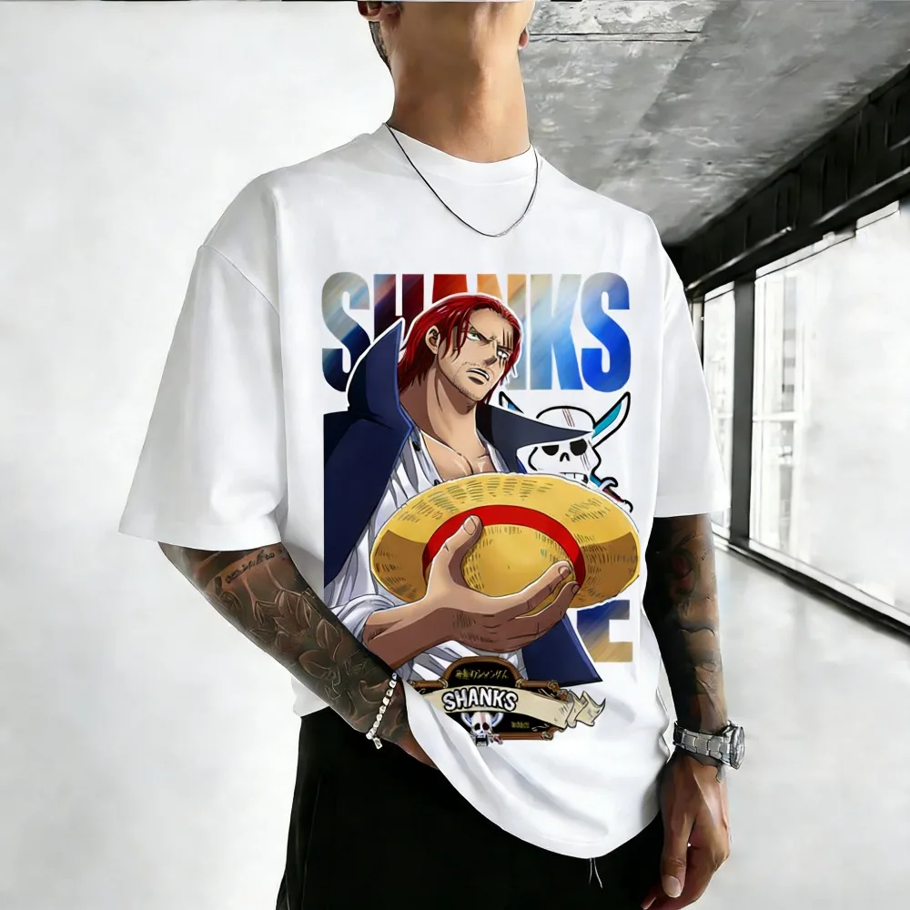 Unisex Baumwoll-T-Shirt ONE PIECE Shanks 2026 Sommer Neues Produkt Harajuku Anime Bedruckt Großes Lockeres Eltern-Kind-Kurzarmshirt