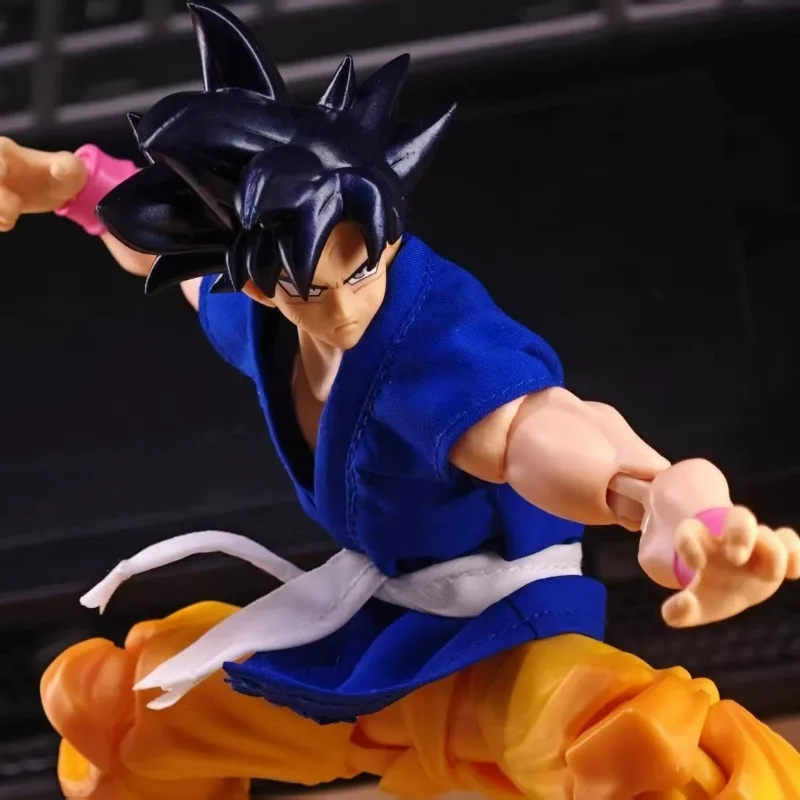 Shf 1/12 Scale Goku Daoist Robe Orange Blue Uniforms Dragon Ball Series Figures Training Suit Goku Clothes Accessories Toy - view 6