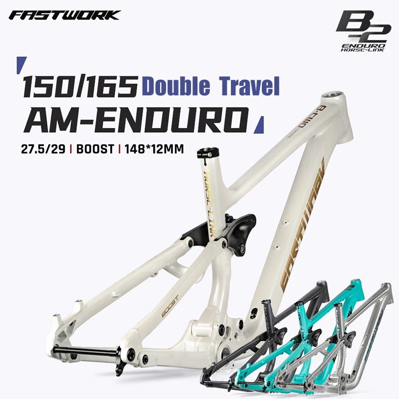 

Bicycle Full Suspension Frame, Soft Tail,29/27.5ER 148 boost,Aluminium Alloy,Mountain 4 Links,MTB AM Downhill,150/165mm travel