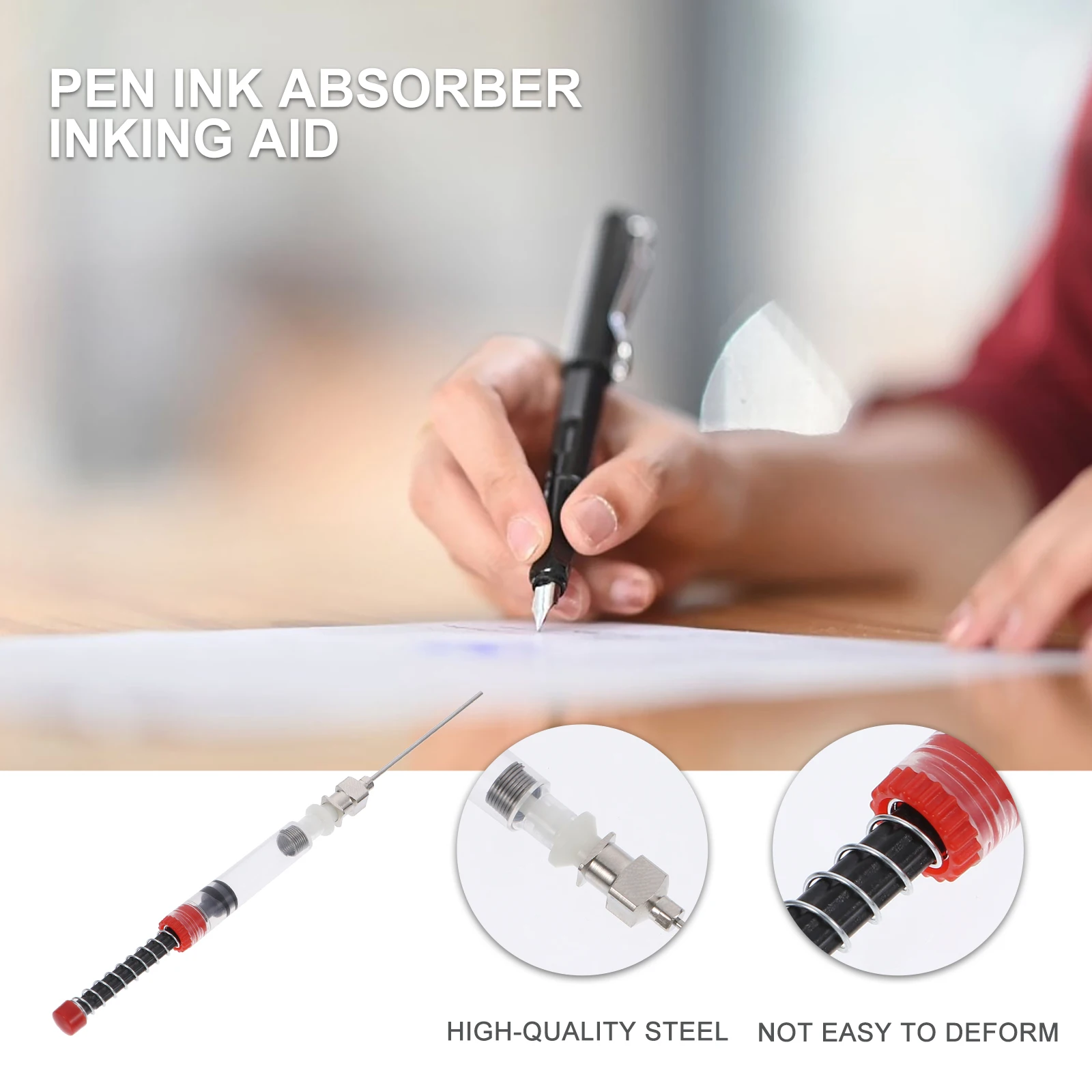 

5pcs Red Fountain Pen Absorber Universal Refill Ink Tool Filler Refill Tool Lightweight Ink Device Compact School Supplies