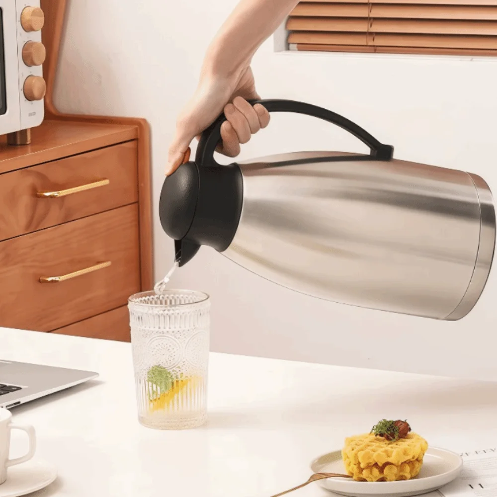 

Кувшин, 2 л, термокувшин для кофе, герметичная крышка, двухслойная термос, термос из нержавеющей стали, изолированный графин, зимний