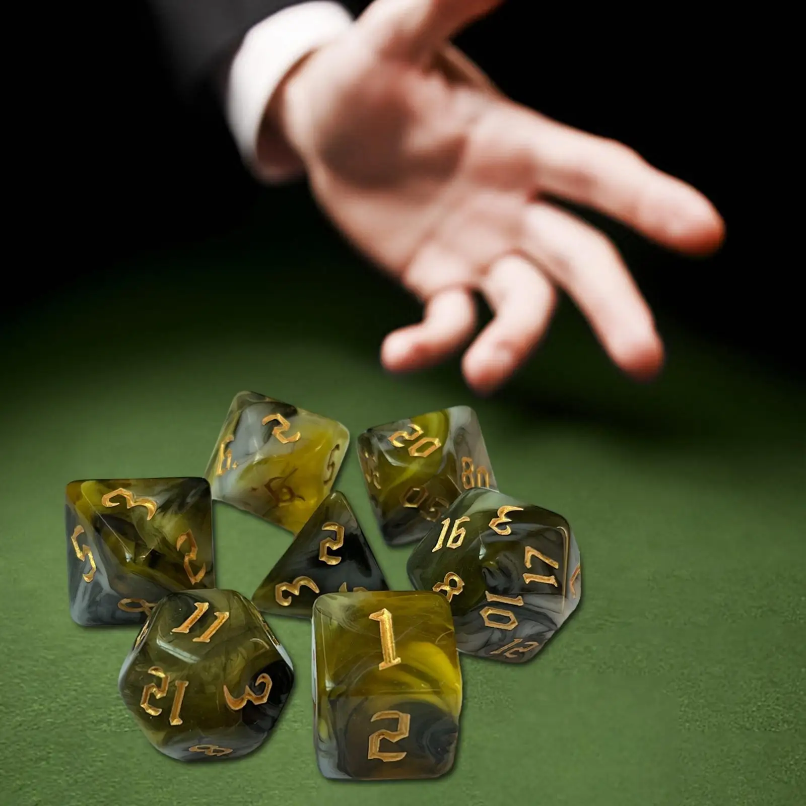 Dadi poliedrici Set da gioco da tavolo in acrilico multifaccia per giochi di ruolo Oggetti di scena matematici educativi