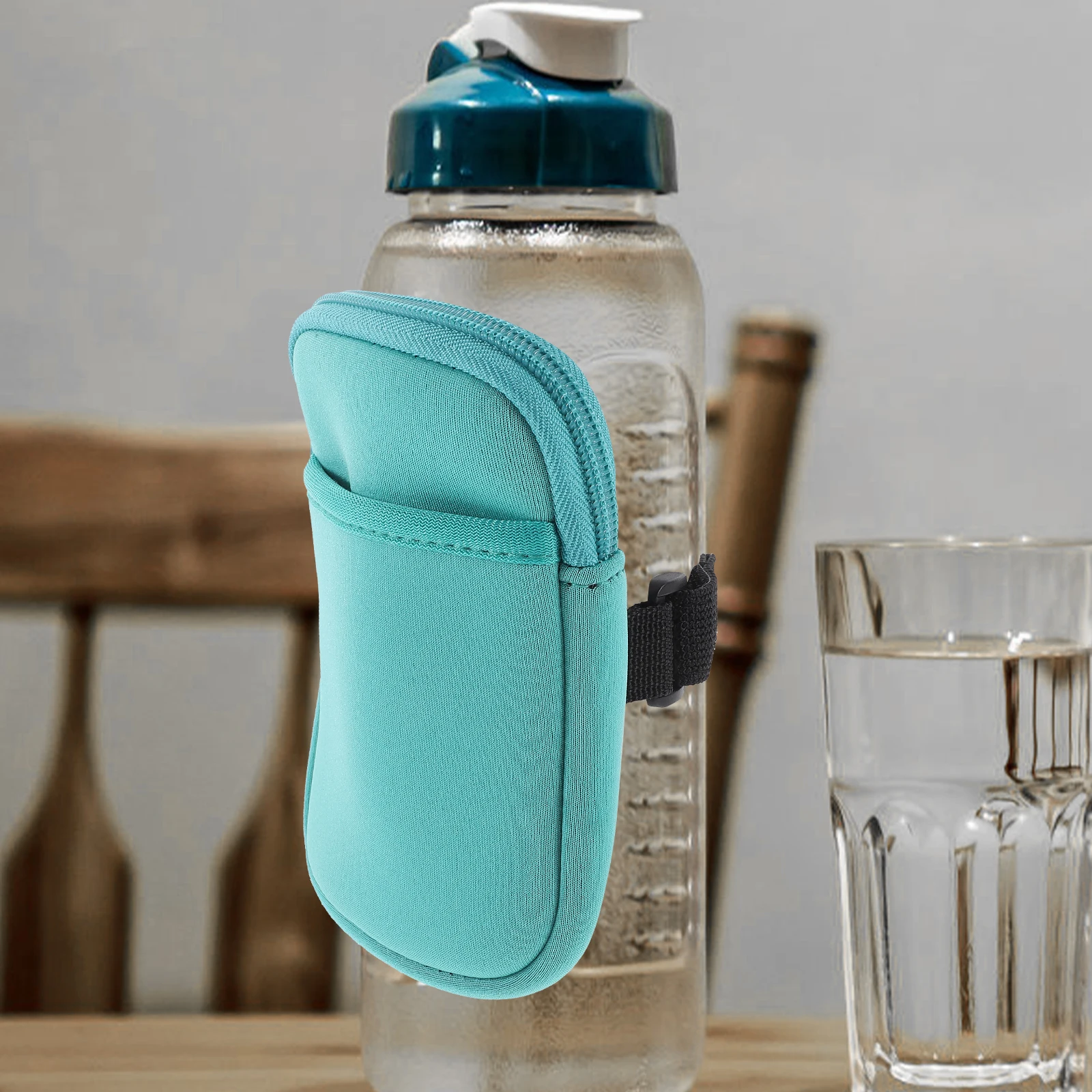 

2pcs Anti Cover Coin Purse Water Bottle Tumbler Neoprene Case Small Bag Cloth Pouch Green Insulated Nonskid Outdoor