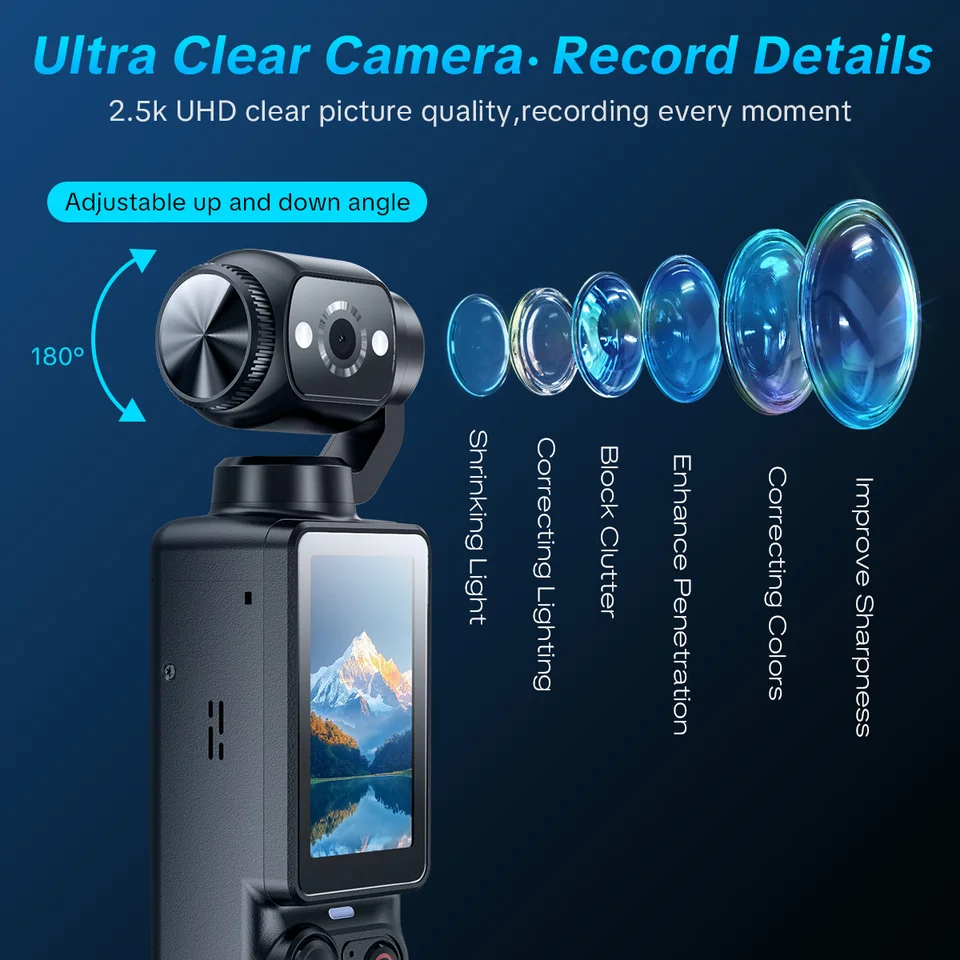 Portable Handheld Digital Camera, 1 Megapixel Resolution, 16x Digital Zoom, 2.5K Video Recording, 180° Rotating Lens, With Flash, Supports Night Shooting, Autofocus, Landscape/Portrait Modes, Supports 32GB Memory Cards, 2000mAh Battery, image 3