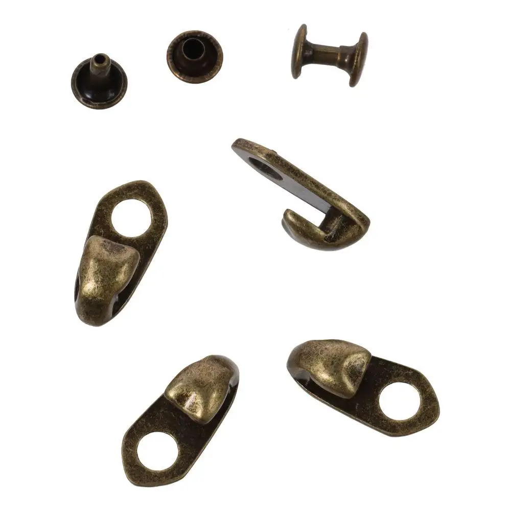 19.5MM Metal Boot Hooks Buttonholes Single Hole Alloy Camp Shoes Hooks Antique Bronze Hike Accessories Shoe Lace Hooks