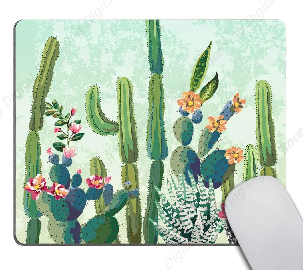 

Cute Succulent Cactus Pattern Non Slip Rubber Gaming Mouse Pad Laptop Office Gift Mouse Pad 25*30cm