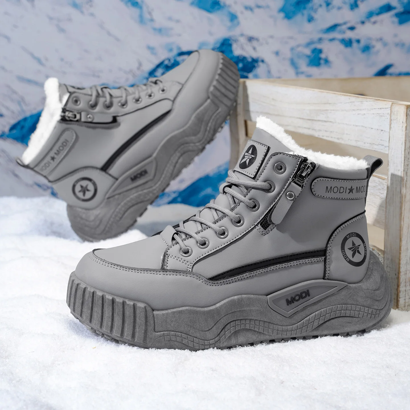 

Мужские зимние теплые хлопковые ботинки на толстой подошве на флисовой подкладке — универсальные нескользящие износостойкие зимние ботинки для улицы