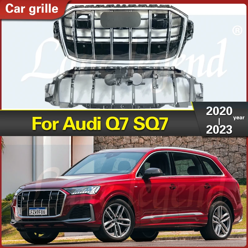 for SQ7 Style Front Racing Grills Engine Grill Front Bumper Grille Upper Replacement for Audi Q7 2020-2023 Car Accessories