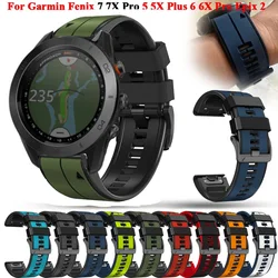 26mm 22mm For Garmin Fenix 7X 7 Pro 6 6X Pro 5X 5 Plus Sapphire Solar Watch Strap Bracelet Quick Release Silicone Band Wristband