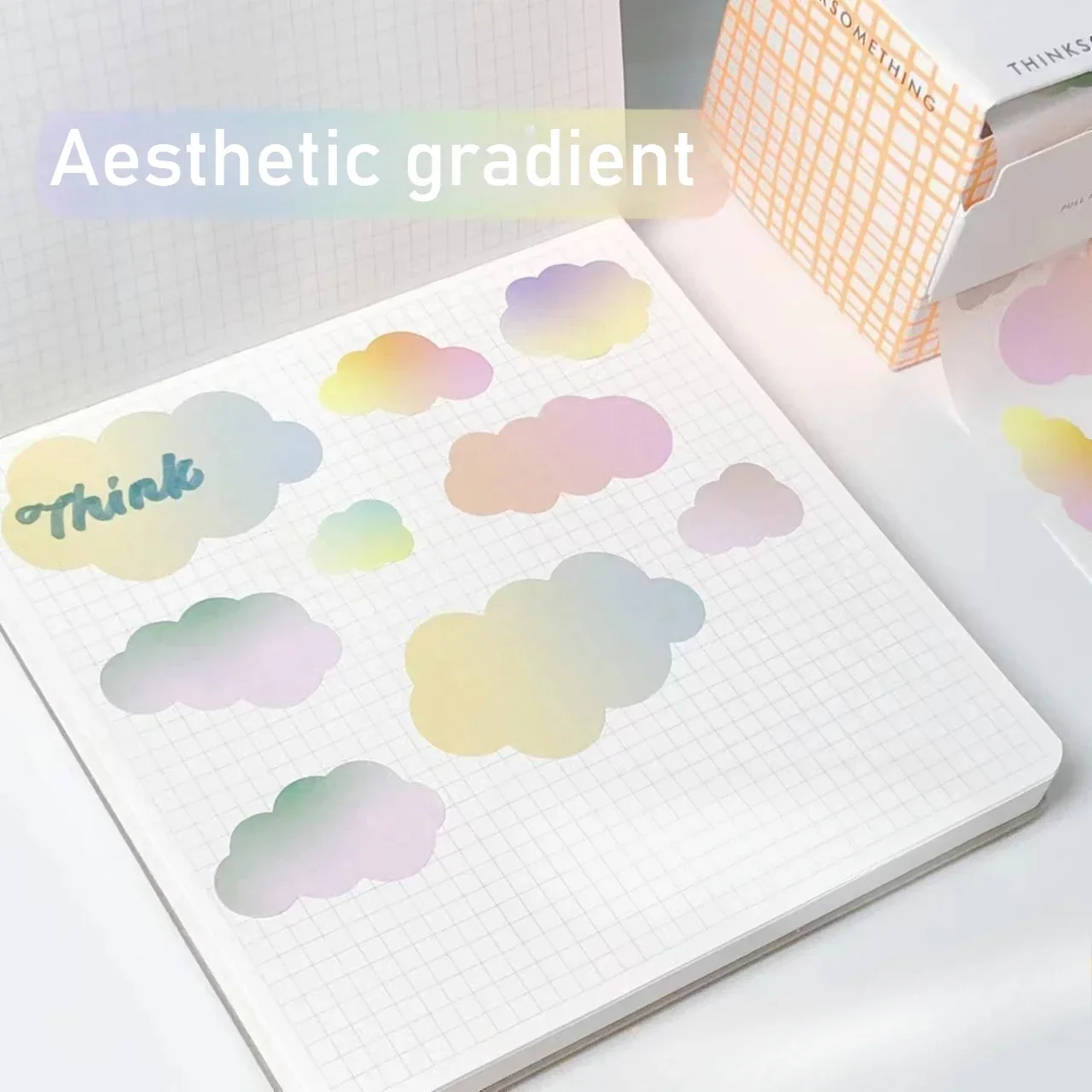 Coreano ins criativo pull-out caixa de papel almofadas de memorando simples retangular/em forma de nuvem multi-funcional estudante cor notas pegajosas