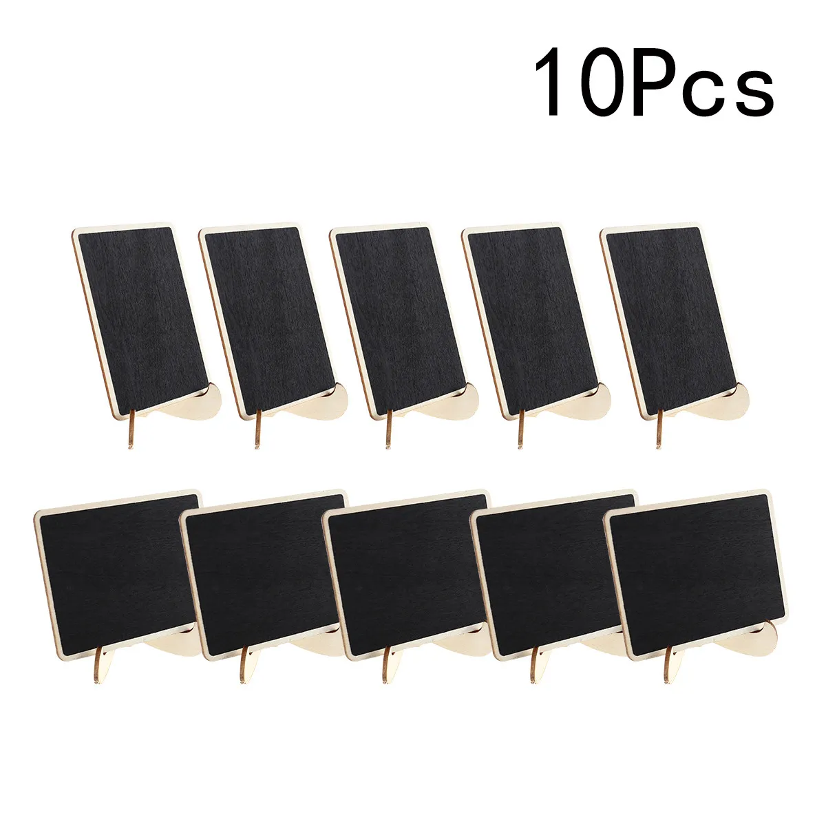 10Pcs Wood Chalkboard Signs with Narrow Trim Erasable Mini Blackboards for Wedding Place Settings Restaurant Menu Labels Craft