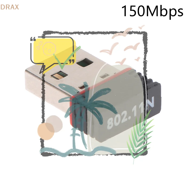 

Mini USB Wifi Adapter 802.11n Antenna 150Mbps USB Wireless Receiver Dongle Network Card External Wi-Fi For Desktop Laptop