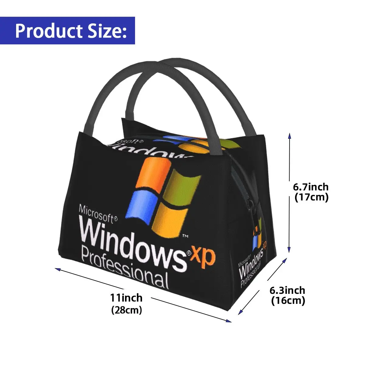 Windows XP Insulated Lunch Bag for Women Children Portable Food Boxes Thermal Lunch Box Tote