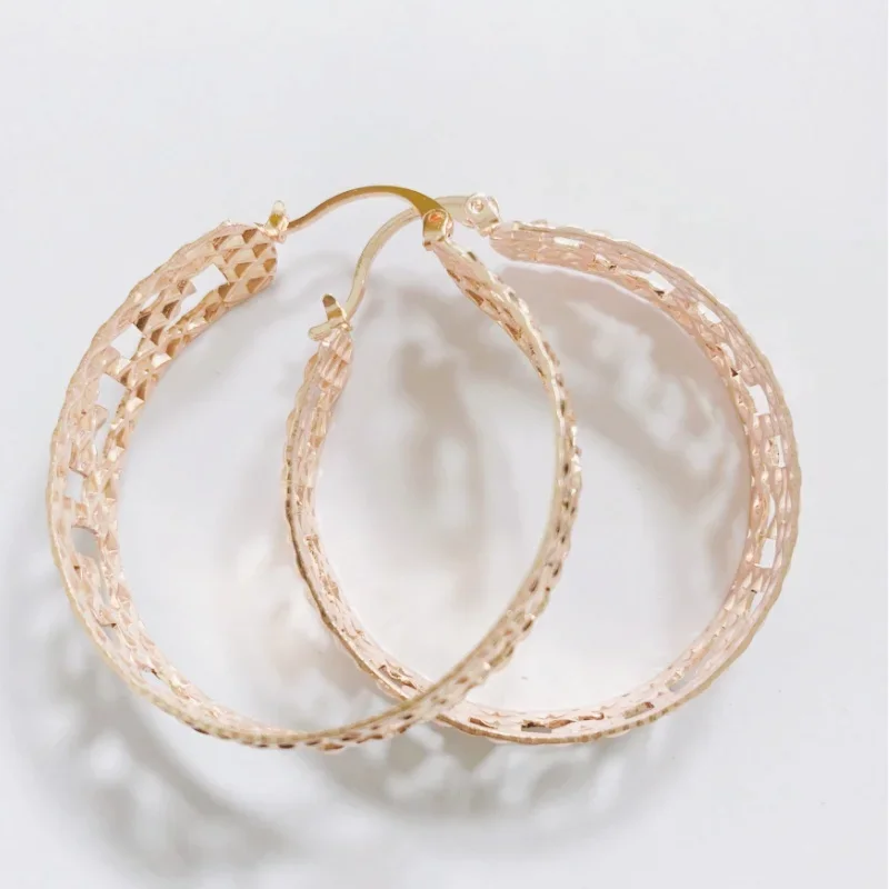 European and American Exaggerated Retro Metal large Circles, Minimalist Temperament, Hollowed Out Trendy Earrings For Women