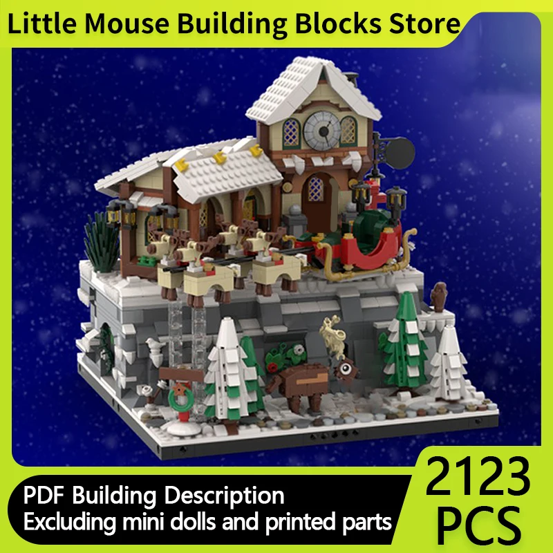 

City Street View Model MOC Building Bricks Winter Village Workshop Modular Technology Gifts Holiday Assemble Children Toys Suit