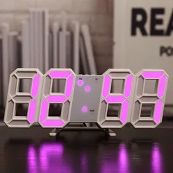 3D LED 디지털 알람 시계, 벽시계, 책상 알람 시계, 시간/날짜/온도, 가정/주방/사무실