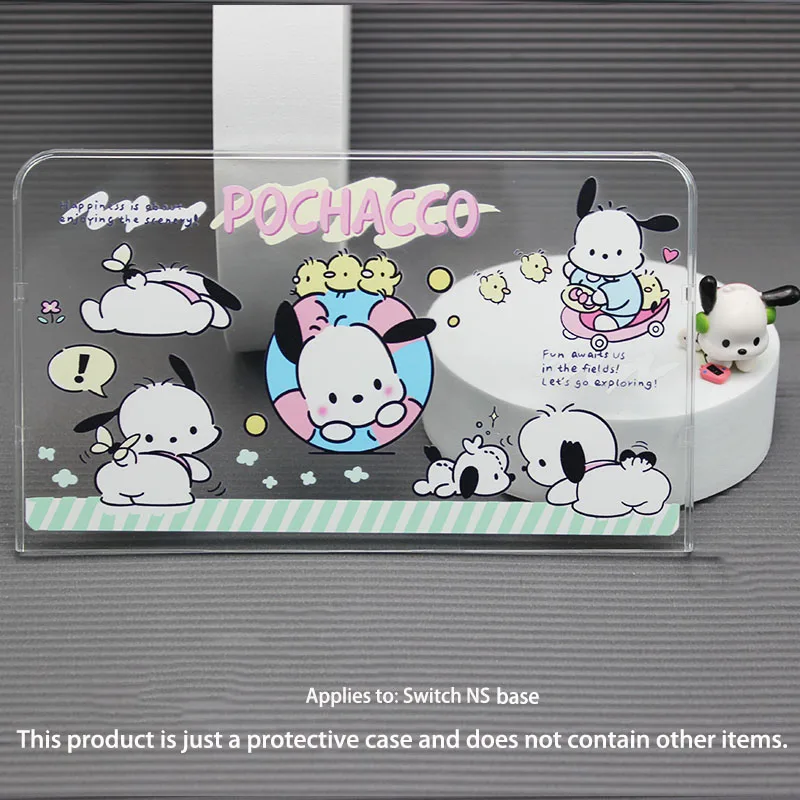 Nuovo Kawaii Sanrioed Cinnamoroll Pochacco Anime Figura Interruttore Ns/oled Base Custodia protettiva Squisito Accessori digitali Regalo