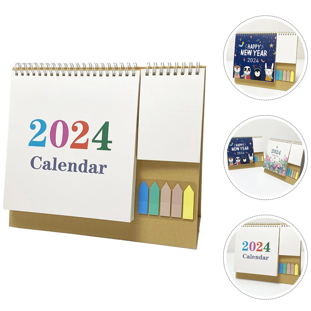 

Настольный календарь на 2024, многофункциональный ежедневник, лист плотной бумаги, настольный офисный декоративный маленький настольный календарь