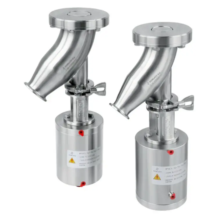 Hot selling beer milk wine dairy sanitary pneumatic tank bottom outlet valve with ss304 316