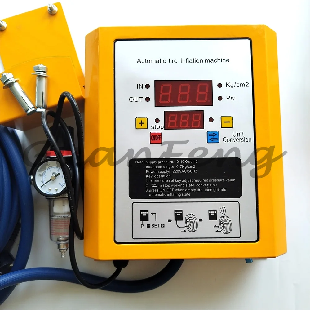 Simple Wall Mount Digital Tire Inflator for Tire Repair Shop