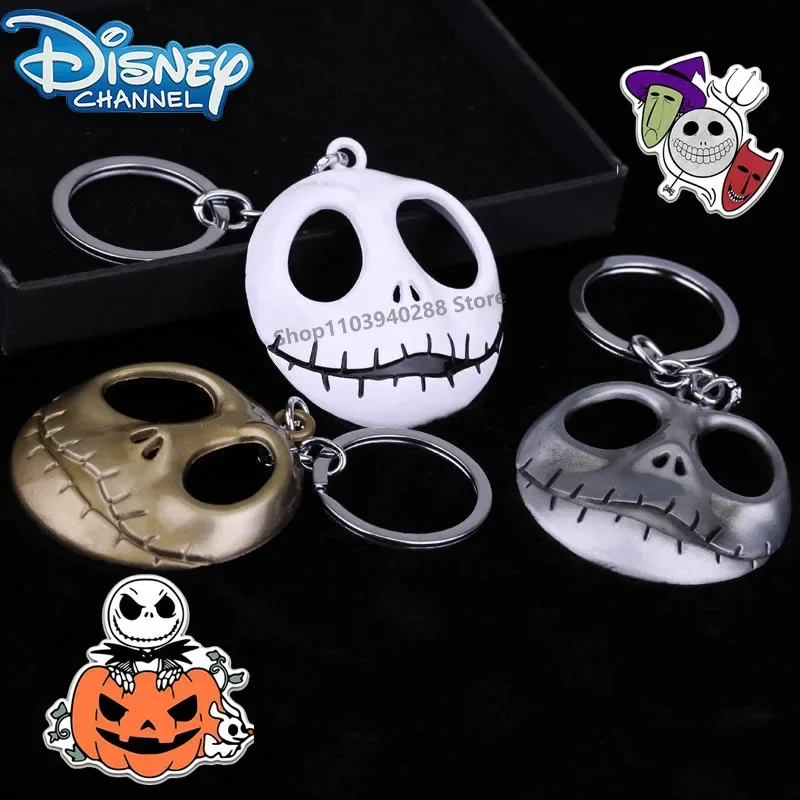 

Disney The Nightmare Before Christmas Keychain Cute Cartoon Modeling Skull Fashion Accessories Car Key Ring Halloween Gifts