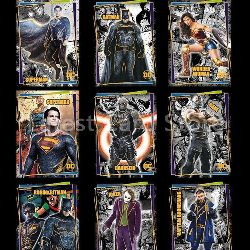 Genuine DC Justice League Superman Batman Metal Cards Collection Marvel Series Superhero Battle Card Box Game Toys Children Gift