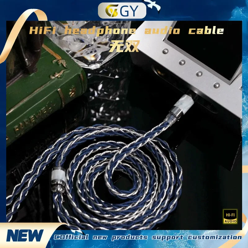 GY HiFi-371 واحد كريستال النحاس الفضة مطلي البلاديوم IEM سماعة كابل 3.5 مللي متر/4.4 مللي متر متوازن 2 دبوس 0.78 مللي متر MMCX IE900 HD650