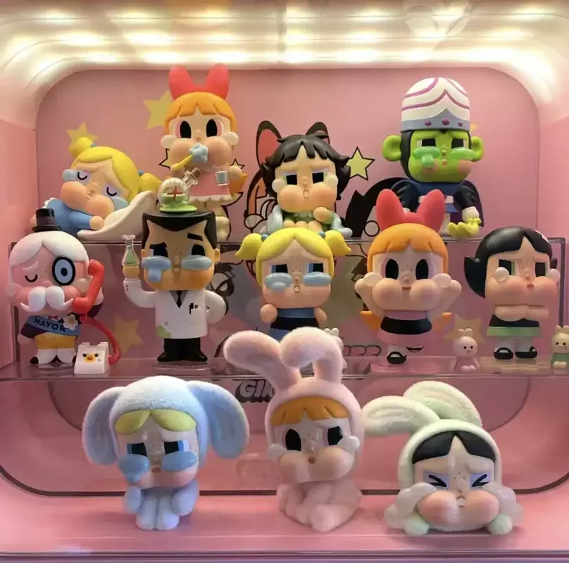 New POPMART CRYBABY × Powerpuff Girl Series Figures Blind Box Trendy Toys Figures Desktop Ornaments Holiday Gifts Hot Selling