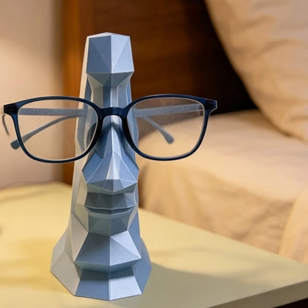 3DPrinted Low Poly Moai Eyeglass Holder Funny Desktop Statue Sunglasses Rack Home Table Decor Novelty Birthday Housewarming Gift