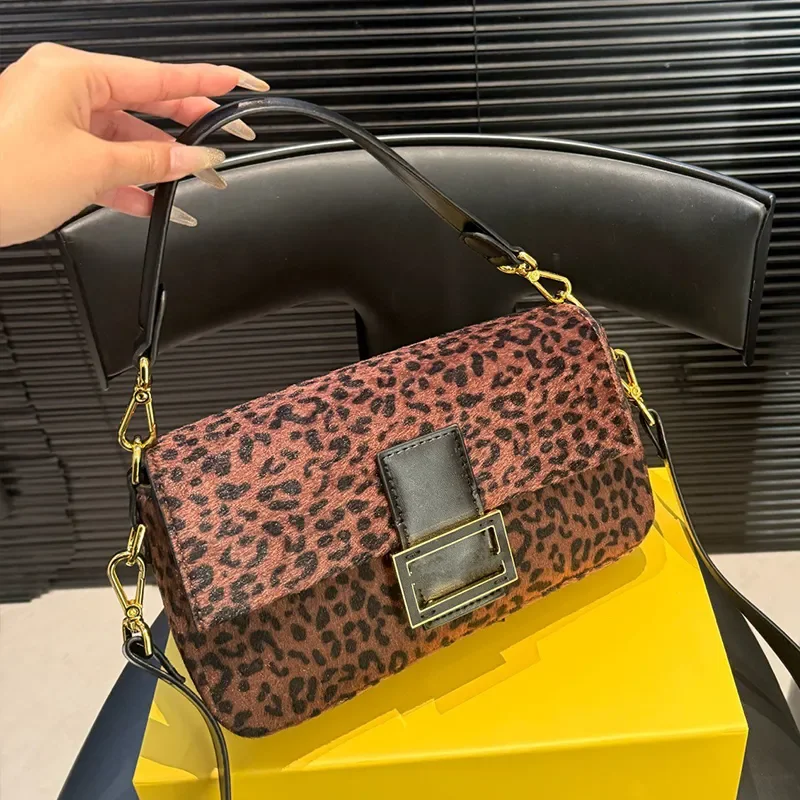 

Leopard Print Wild Monogram Classic Solid Color Premium Retro Handbag Underarm Bag Genuine Leather Shoulder Crossbody Bag Multip
