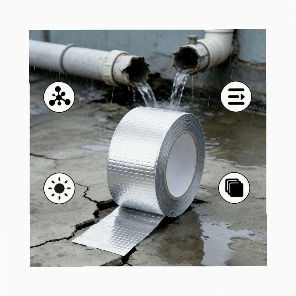 Thick Waterproof Leak Seal Tape 2 Rolls, 1.97x196.85in for Pipe Crack Hose Gutter Roof Emergency Repair, Regular Home
