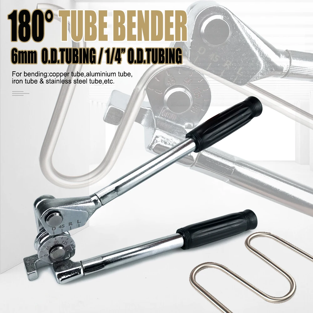 

180-degree Tube Bender Non-slip Handle Design 6mm 1/4 O.D.Tubing Strong Bend Copper Pipe Stainless Steel Tube Iron Pipe