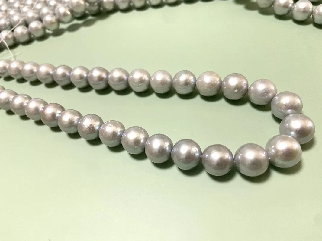 Charming Women's Necklace 11-12mm Natural Gray Round Genuine Pearls Some Flaw Fashion Jewelry Pendnats Sterling Silver 925