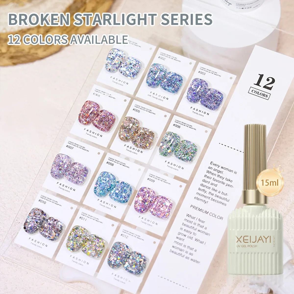 XEIJAYL15mlSuper Flash Laser Gel vernis à ongles Semi Permanent paillettes vernis Uv avec étincelles Gel manucure marchandises