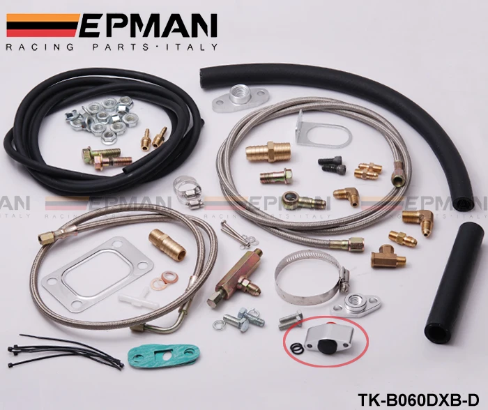 Complete Turbo Oil Line Inlet Drain Return Kit With Sensor T3T4 T3 T4 T70 T04S T04Z T4E EP-B060DXB-D