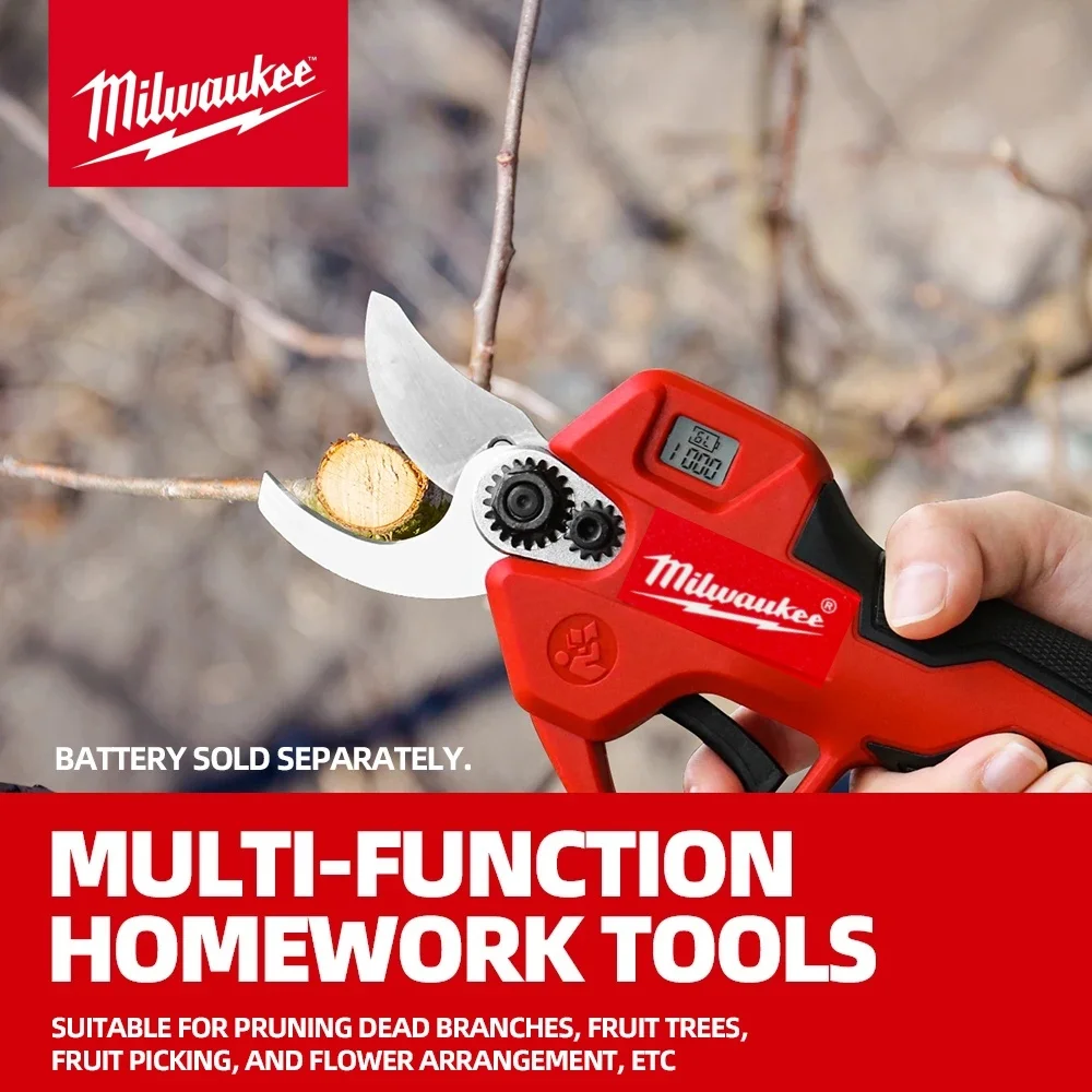 

Original Milwaukee brushless cordless electric pruning shears gardening tools pruning shears LED display 18V battery.