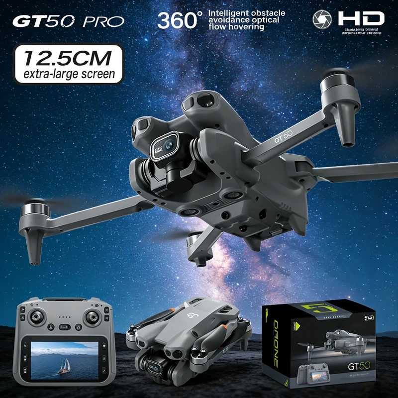 

Дрон GT50 GPS 8K профессиональный HD 360 ° Квадрокоптер с двойной камерой, пультом дистанционного управления, бесщеточными двигателями и функцией обхода препятствий
