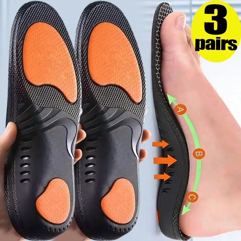 

1/3Pairs Arch Support Insole Orthopedic Sports Elasticity for Man Woman Planter Fasciitis Flat Feet Shock Absorption Shoes Pads