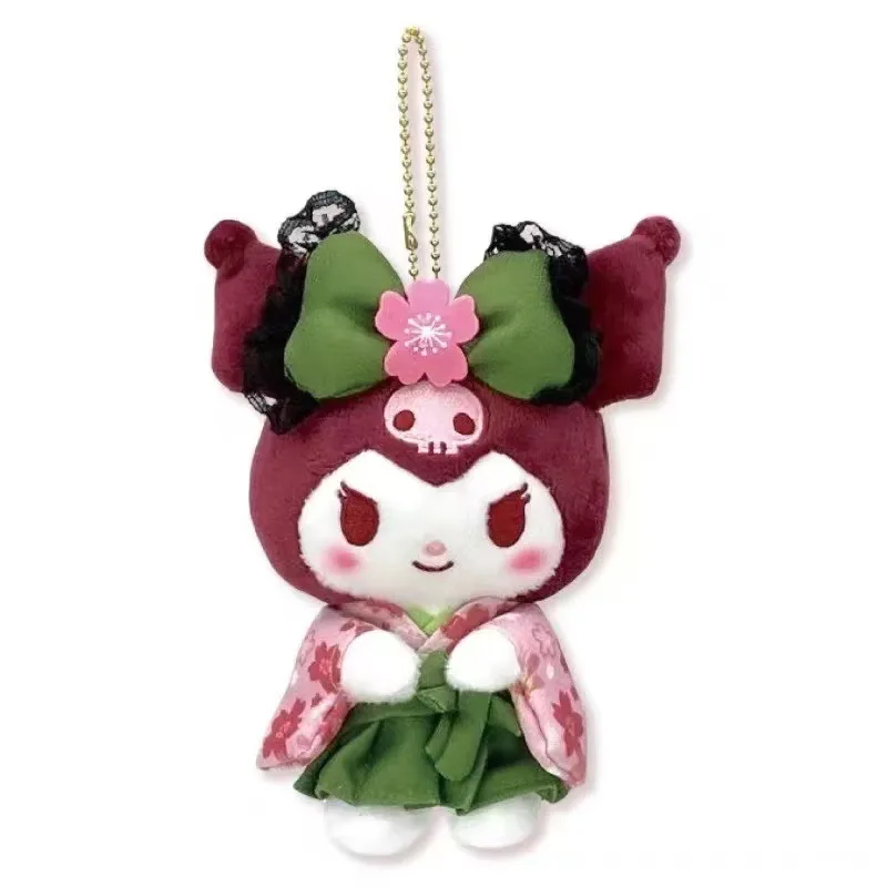 Sanrio cartoon kuromi matcha sakura quimono série chaveiro pingente mochila diária acessórios de moda personalizados