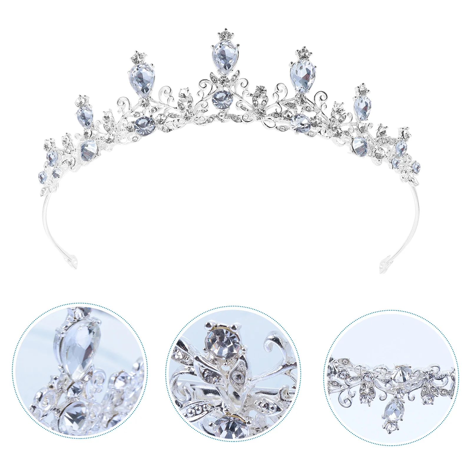 

Rhinestone Crown Pageant Rhinestones Bride Bridal Hair Accessories for Women